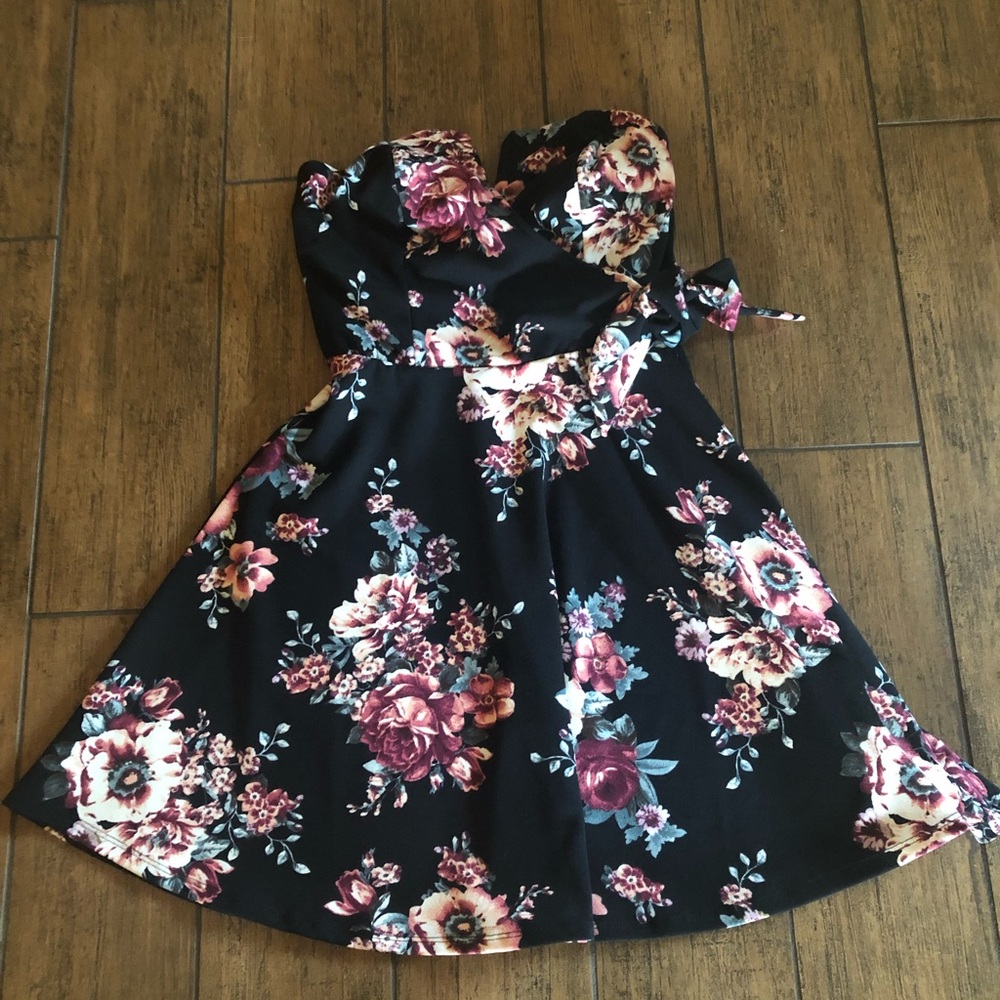 Floral Strapless Dress